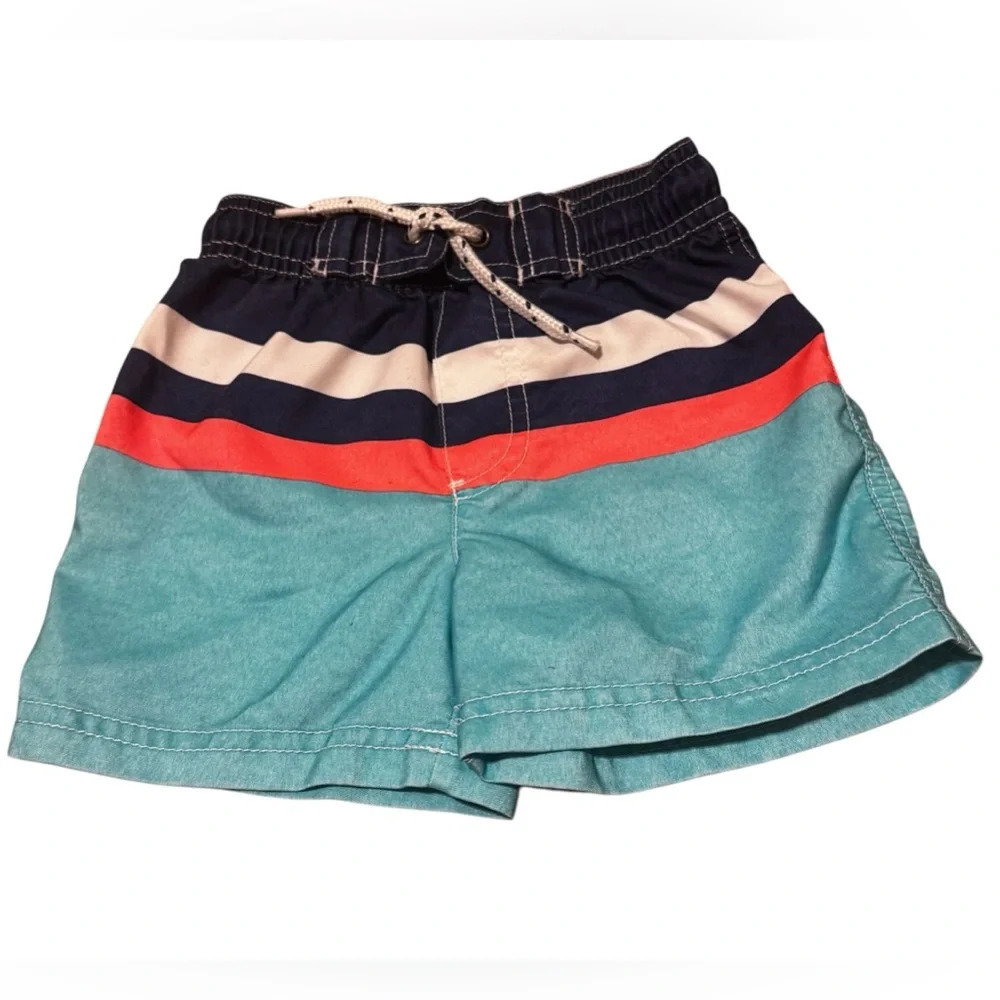 Carter’s Kids Striped Bathing Suit Drawstring Sz 18 Months